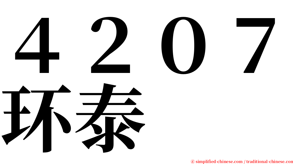 ４２０７环泰 serif font