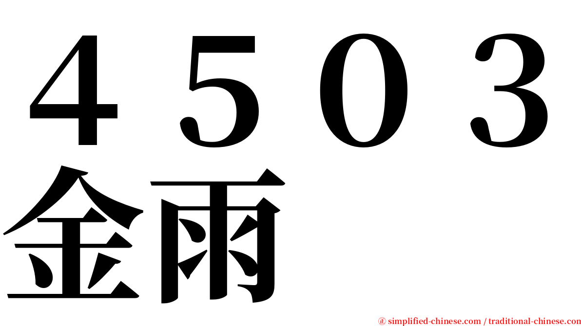 ４５０３金雨 serif font