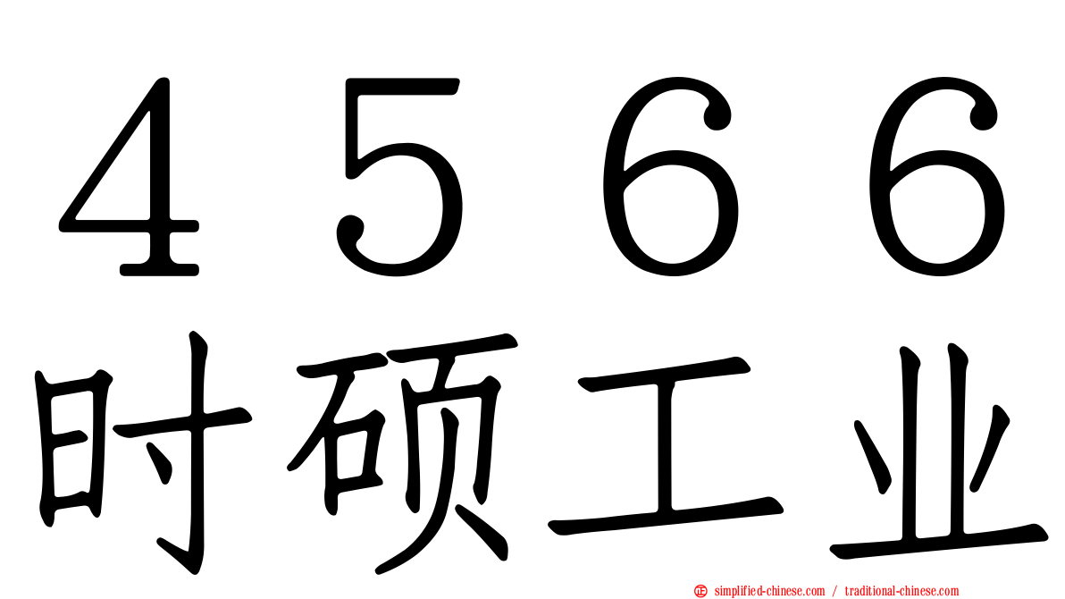 ４５６６时硕工业