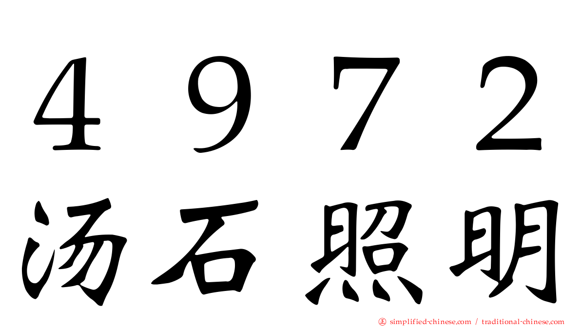 ４９７２汤石照明