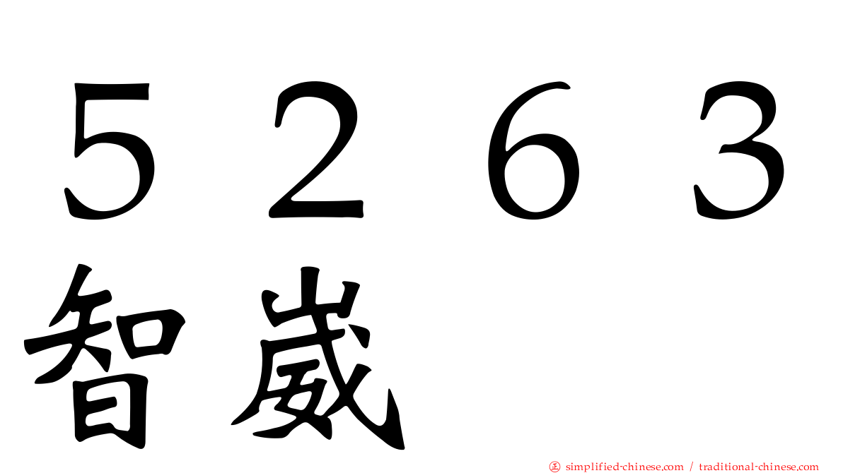 ５２６３智崴