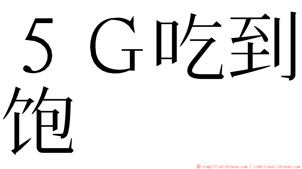 ５Ｇ吃到饱 ming font