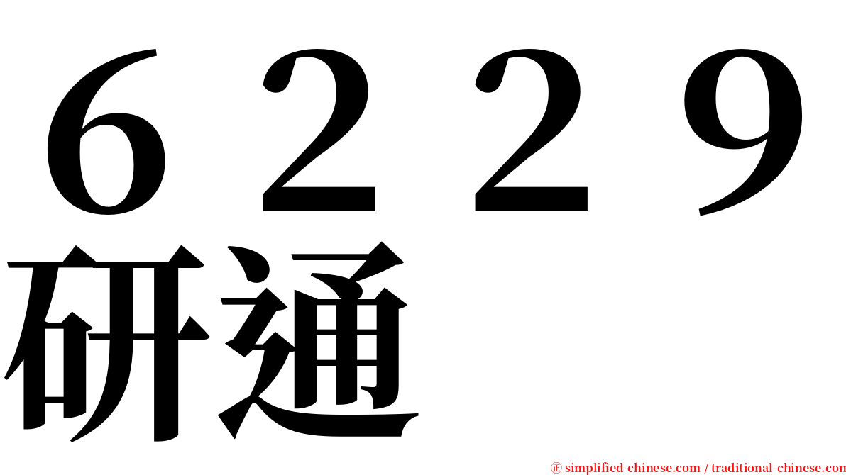 ６２２９研通 serif font