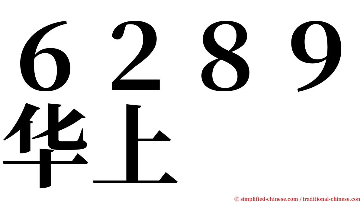 ６２８９华上 serif font