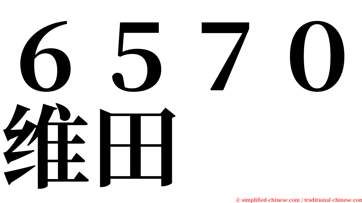 ６５７０维田 serif font