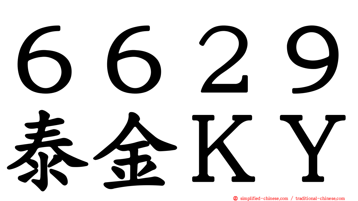 ６６２９泰金ＫＹ
