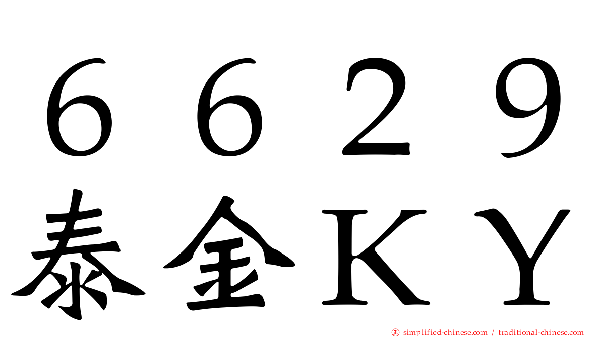 ６６２９泰金ＫＹ