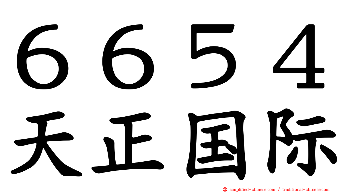６６５４天正国际