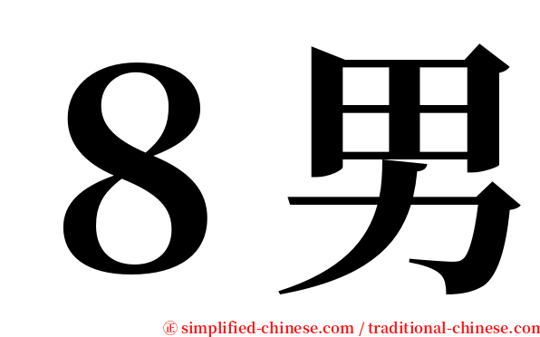 ８男 serif font
