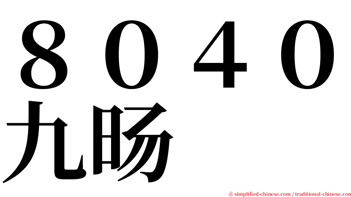 ８０４０九旸 serif font