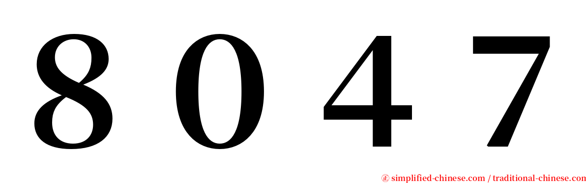 ８０４７ serif font