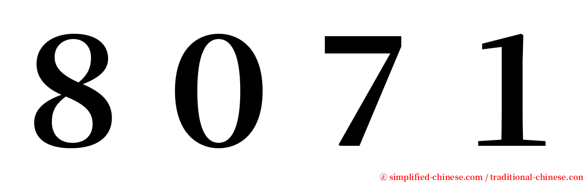 ８０７１ serif font