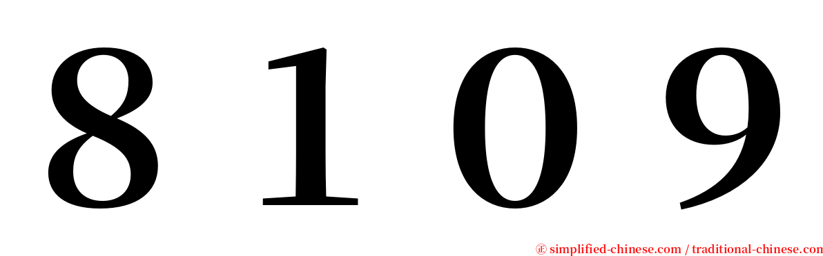 ８１０９ serif font