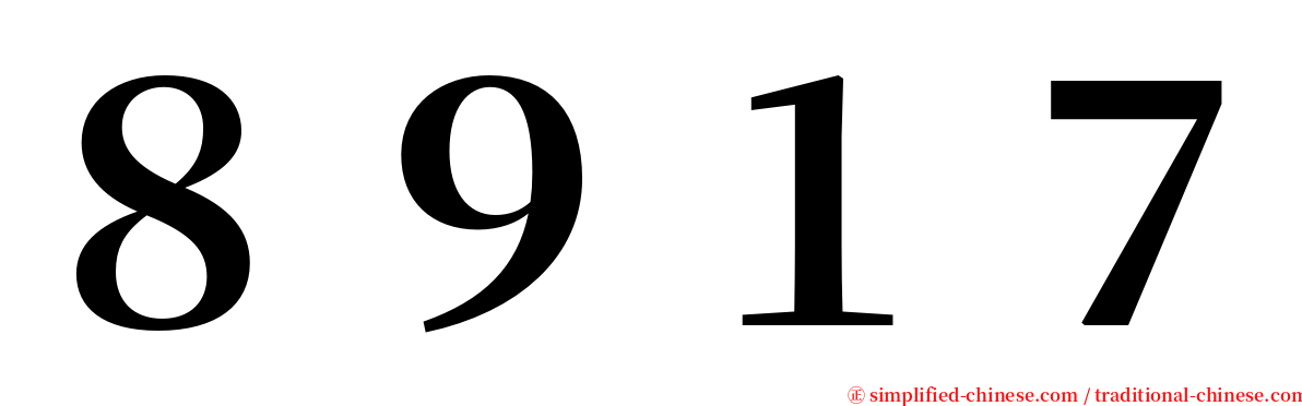 ８９１７ serif font