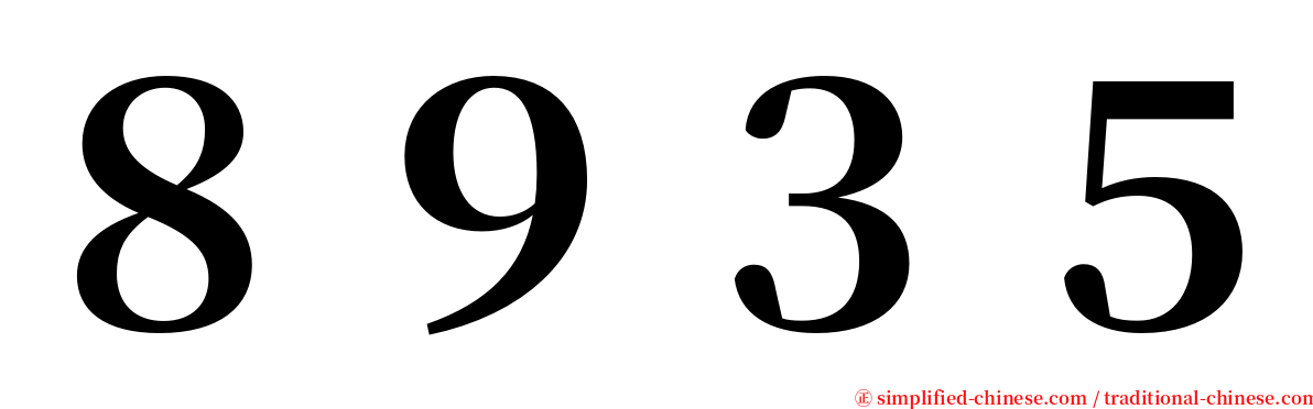 ８９３５ serif font