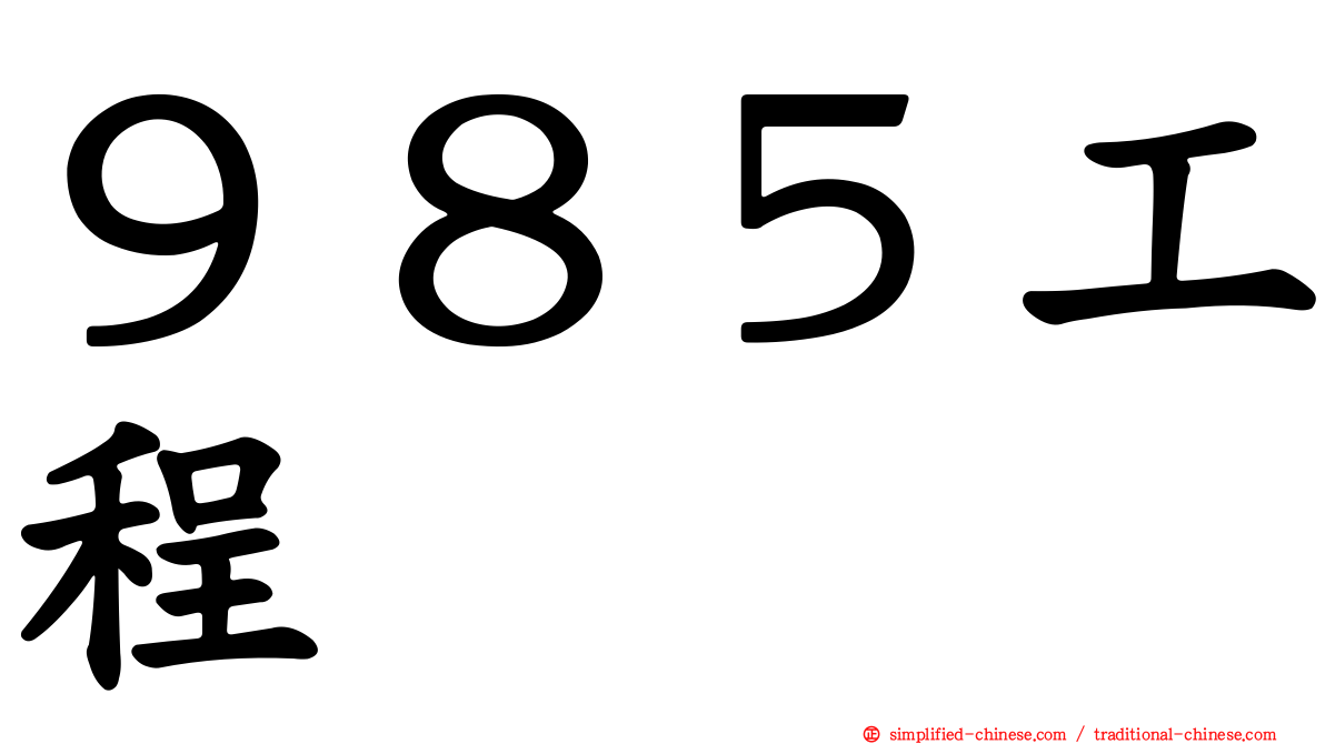 ９８５工程