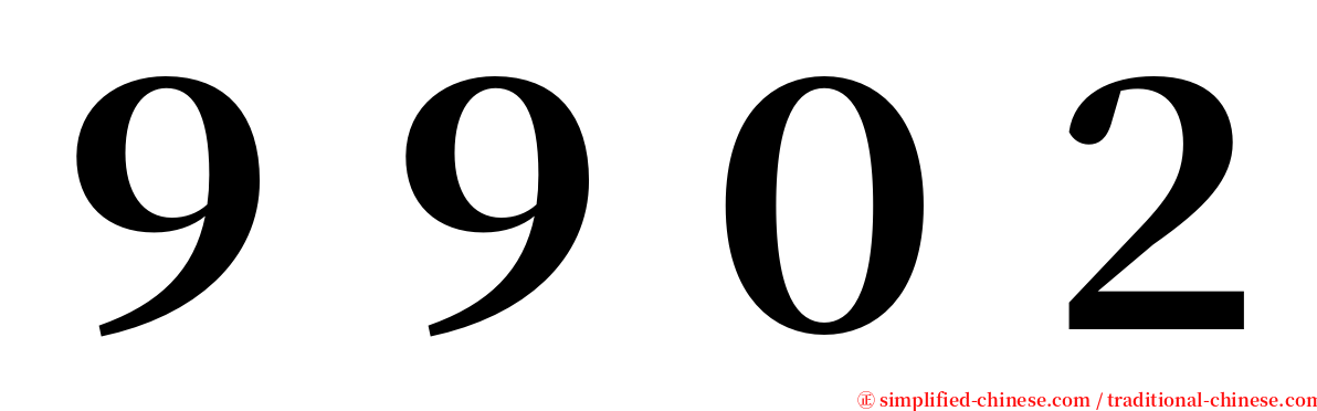 ９９０２ serif font