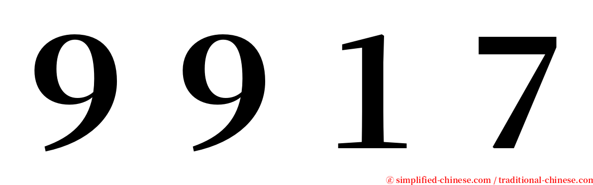 ９９１７ serif font