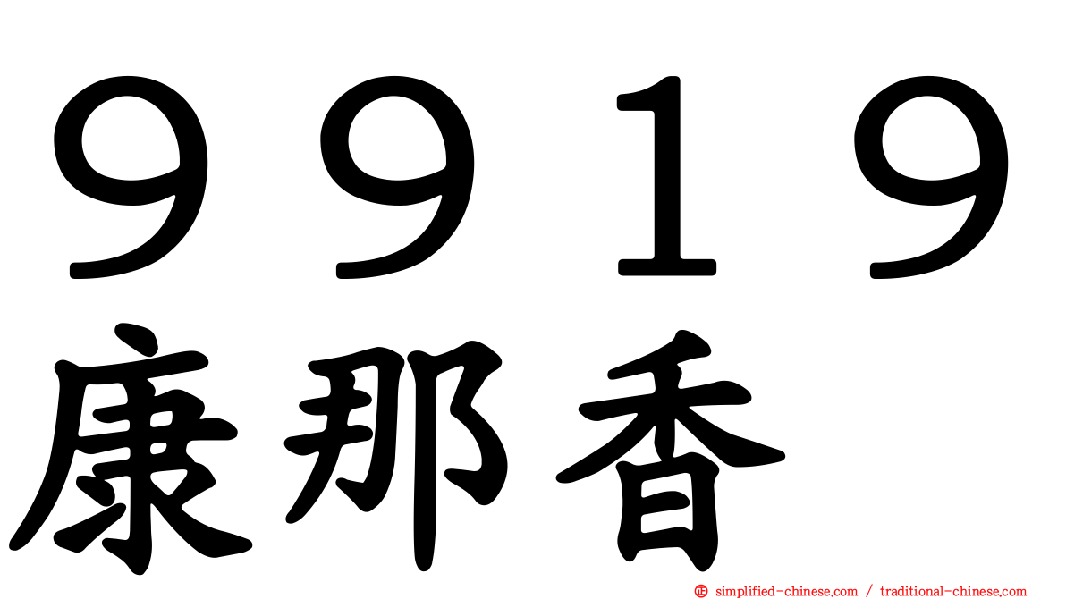 ９９１９康那香