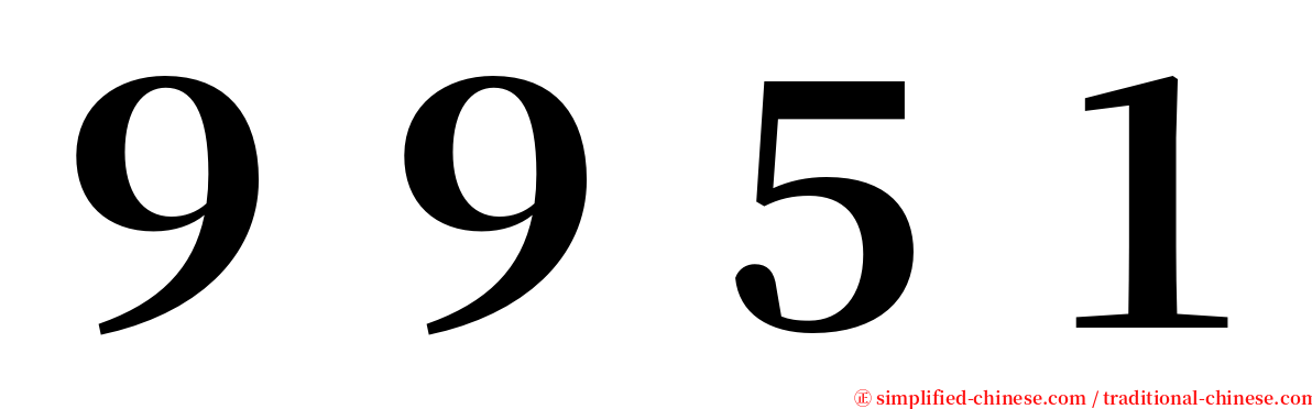 ９９５１ serif font
