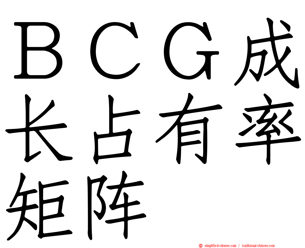ＢＣＧ成长占有率矩阵